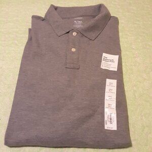 Sonoma Supersoft Pique Polo XL Tall Men's Short Sleeve Shirt Grey NWT